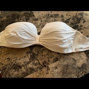 Guess bandeau bikini top white size large
